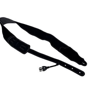 Franklin Strap Black Suede with Leatherette Backing Guitar Strap 2.5"
